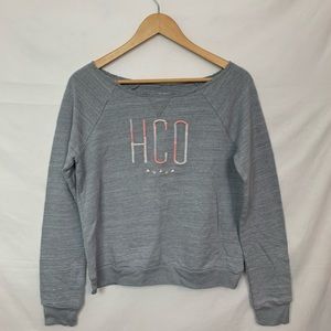 Hollister Gray Wide Boat Neck Sweatshirt